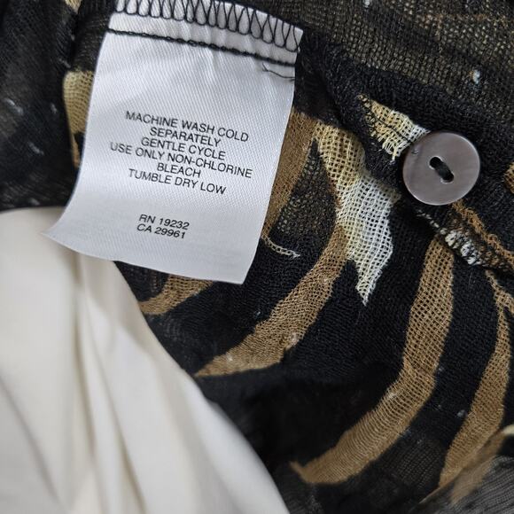 Alfred Dunner 2 in 1 Sheer Top Blouse Attached Tank 12P Black Brown Ivory Floral - Picture 14 of 15